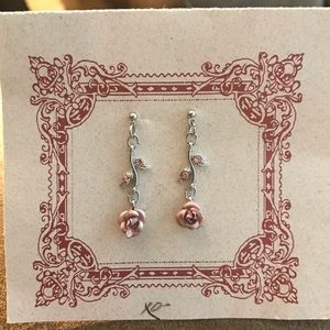 New No Tags Giselle Rose Silver Earrings Jewelry